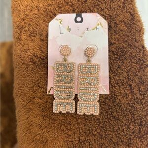 Leith Pink and Gold Bride Earrings